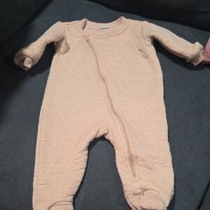 Soft Beige Quilted Kids Footie